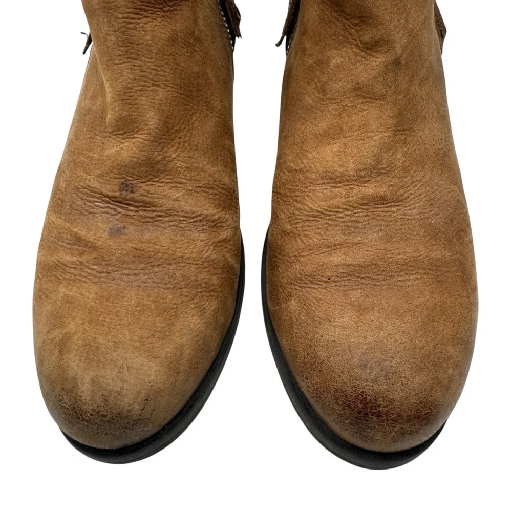 Miz Mooz Tan and Brown Leather Ankle Booties - Size 37/ US 6.5-7